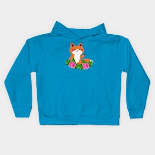 Cute Fox Animals Flower Kids Hoodie